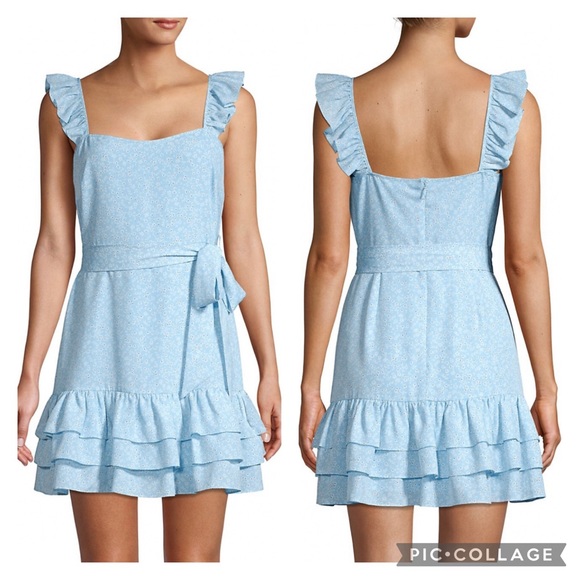 NWT Likely Floral Charlotte Ruffle Trim Mini Dress - Picture 2 of 11